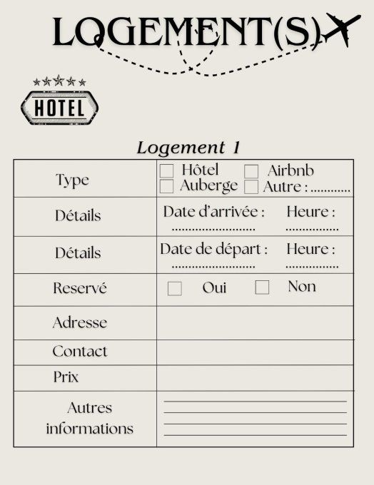 fiche voyage supplémentaire