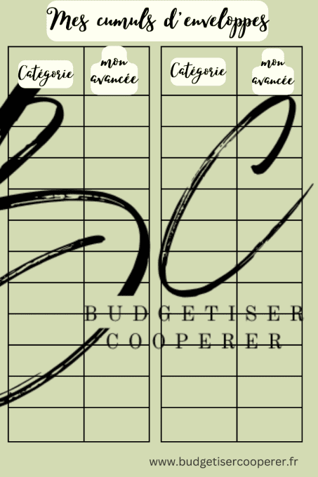 La fiche "cumul des enveloppes