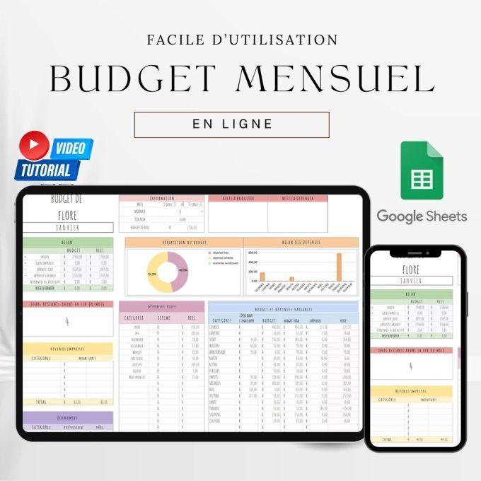 Pack numérique : budget + suivi du budget + suivi des défis 