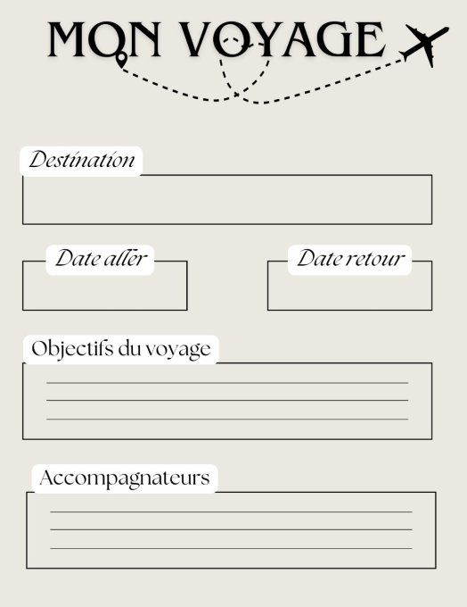 Carnet de Voyage - à imprimer