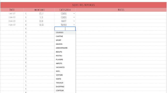 Fiche budget en ligne 